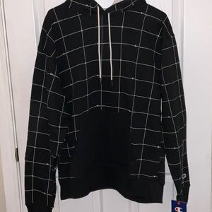Black and White Champion hoodie…size Large